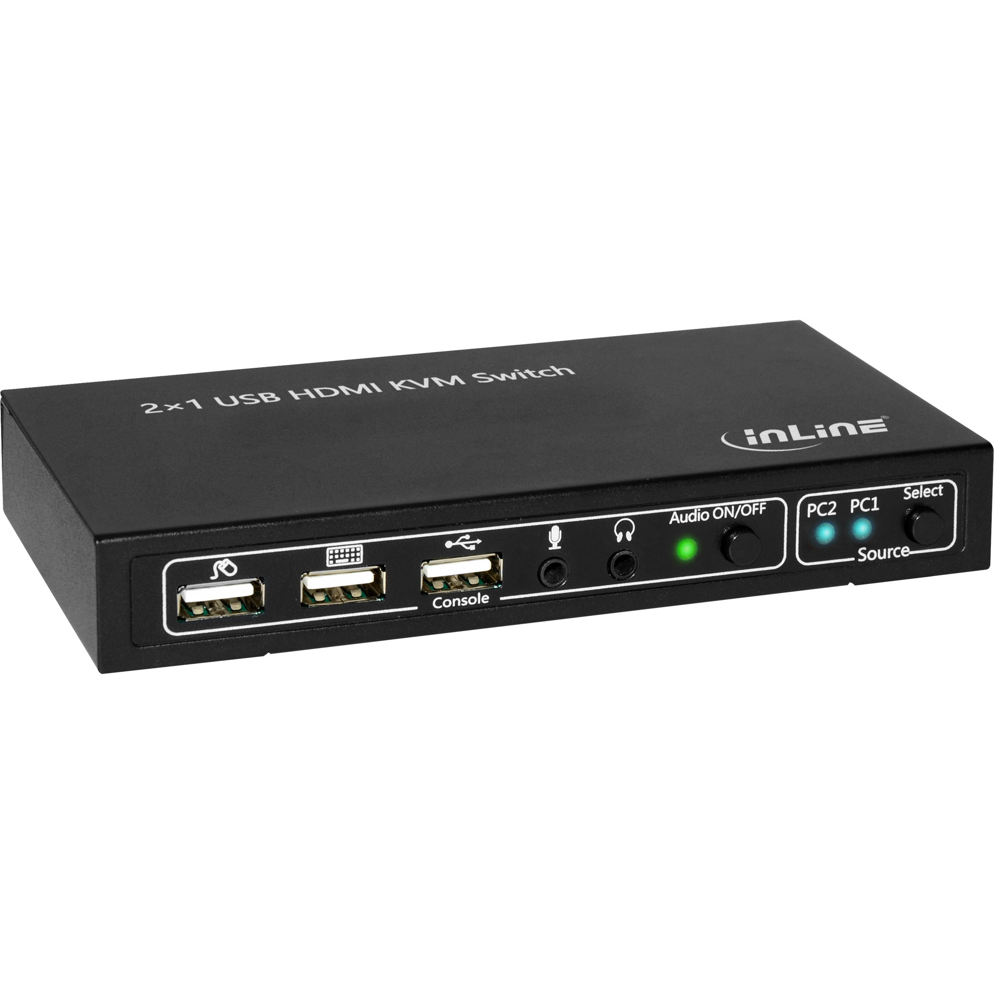 62602I INLINE INC KVM Desktop Switch - 2-fach - HDMI 4K2K - USB 2.0 Hub - mit Audio