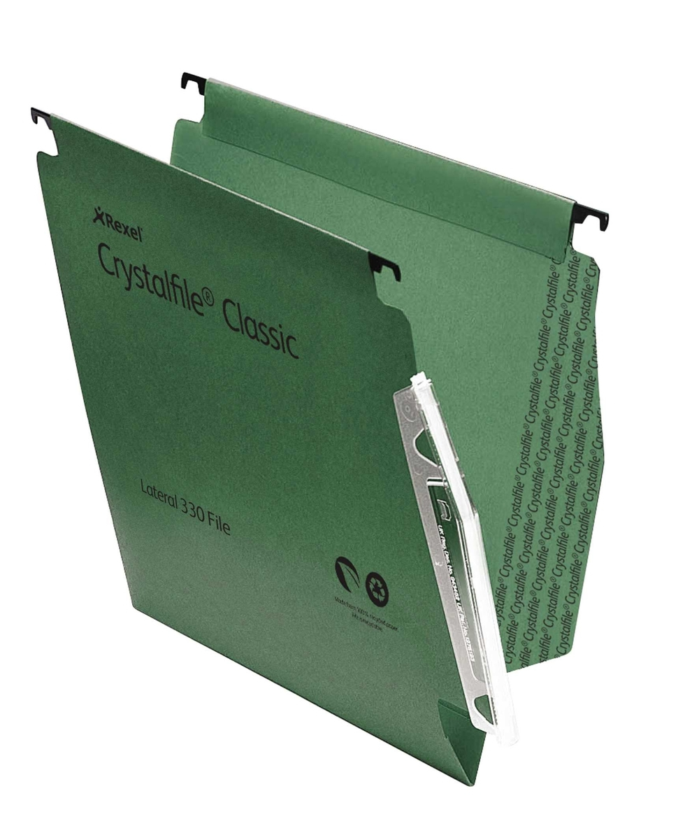 Rexel Crystalfile Classic 15mm Lateral File Green (Pack of 50) 70670
