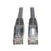 Tripp Lite N201-100-GY-P Cat6 Gigabit Snagless Molded Plenum-Rated (UTP) Ethernet Cable, (RJ45 M/M), PoE, Gray, 100 ft. (30.5 m)