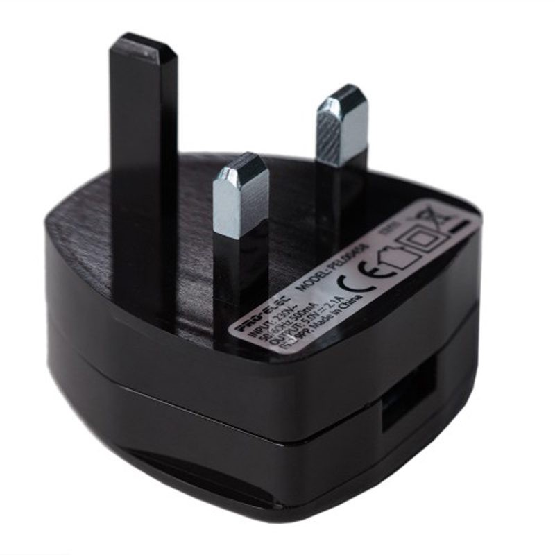 Image of FDL 1 PORT 10.5W / 2.1A 5V DC USB PLUG CHARGER - BLACK