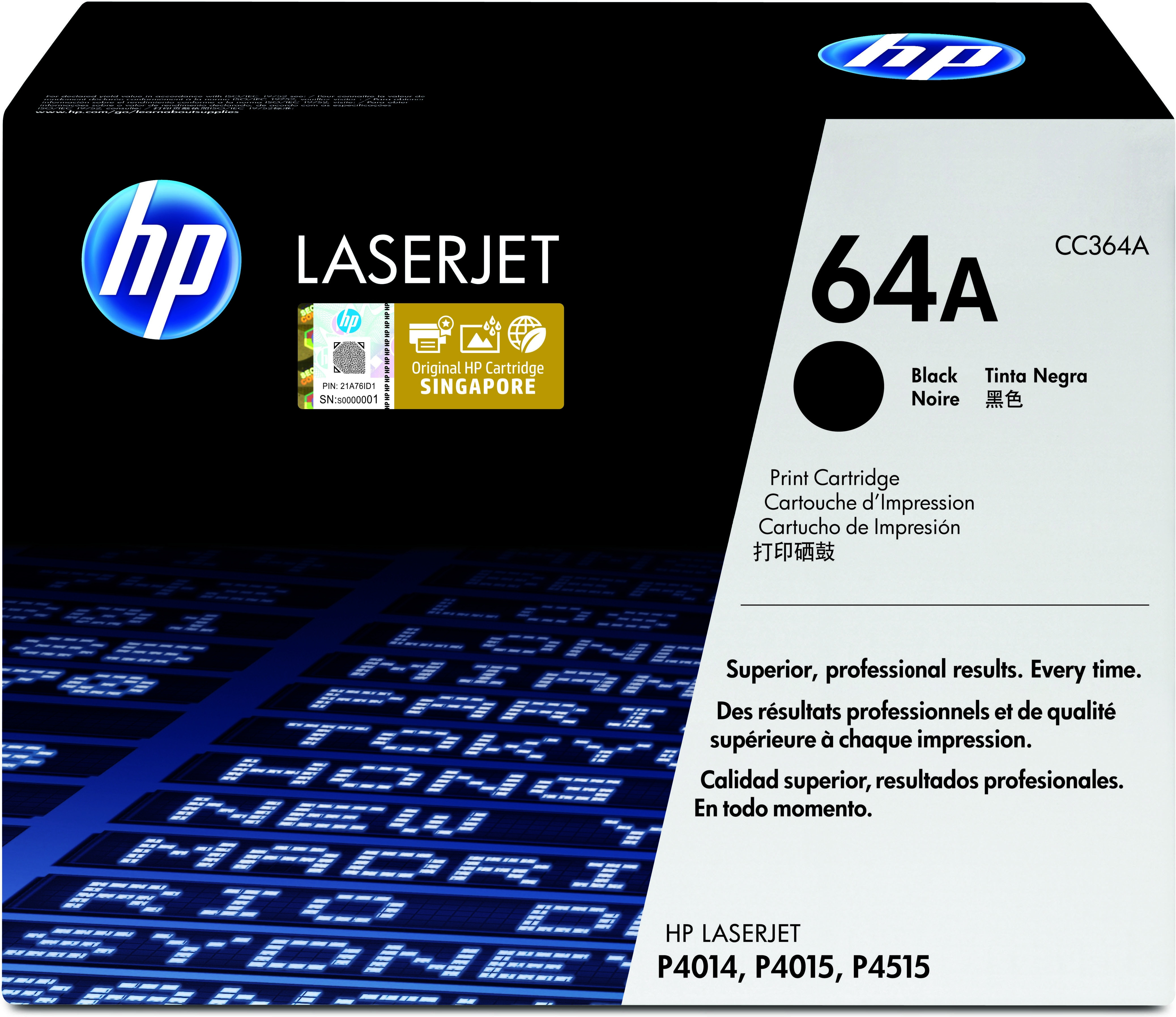 Image of HP CC364A/64A Toner cartridge black, 10K pages ISO/IEC 19752 for...