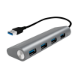 LogiLink UA0307 interface hub USB 3.2 Gen 1 (3.1 Gen 1) Type-A 5000 Mbit/s Aluminium