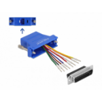 DeLOCK 66648 tussenstuk voor kabels D-Sub 25 pin RJ45 jack Blauw