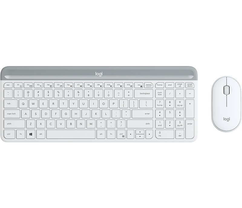 Logitech Slim Wireless and Mouse Combo MK470 keyboard USB QWERTY English White