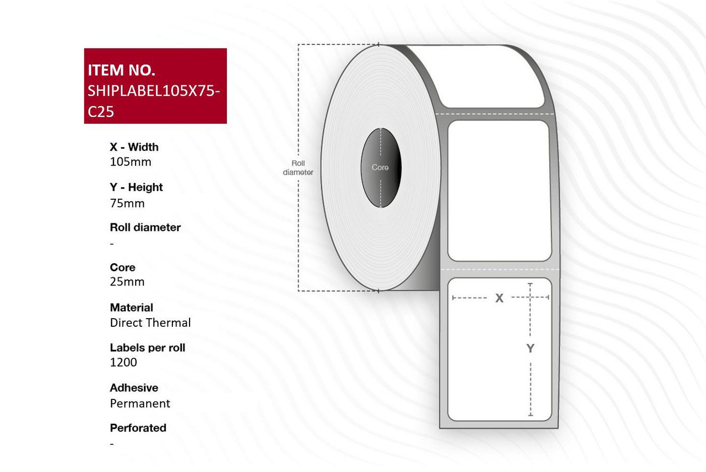 Capture SHIPLABEL105X75-C25 printer label