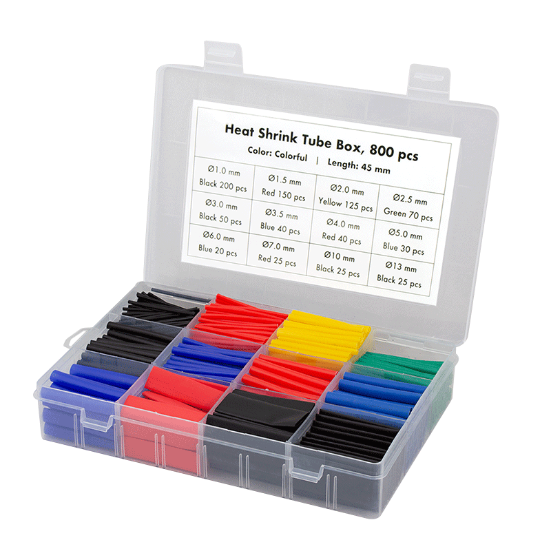 Logilink Shrink Tube Set. 800 Pcs. 45Mm Length. 2:1 Shrink Ratio. Mixe