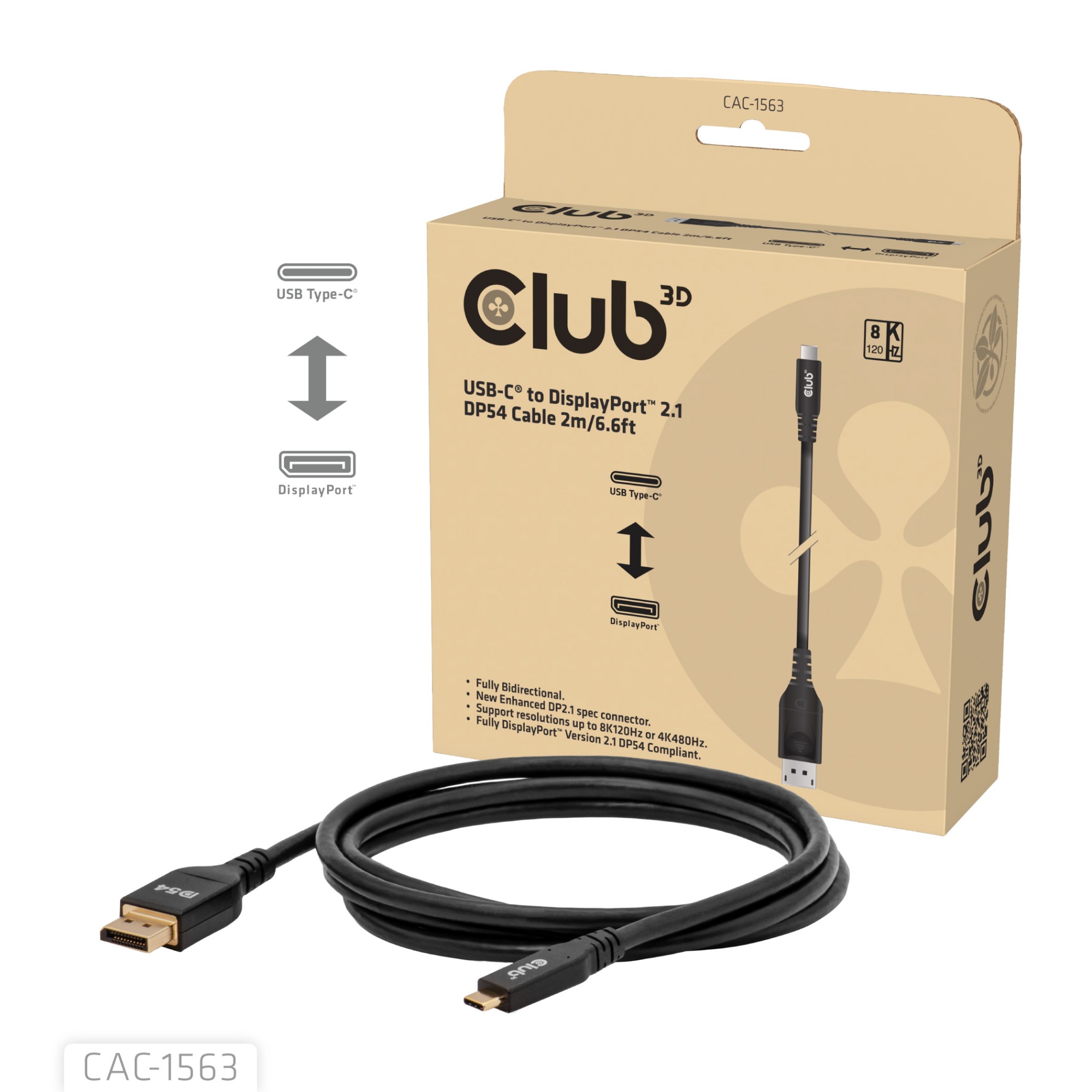CLUB3D CAC-1563 video cable adapter 2 m DisplayPort