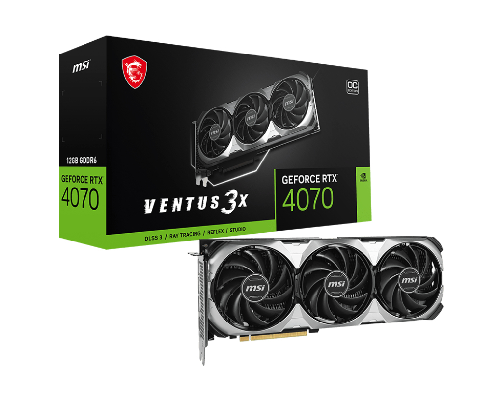 MSI VENTUS GeForce RTX 4070 3X E1 12G OC NVIDIA 12 GB GDDR6X