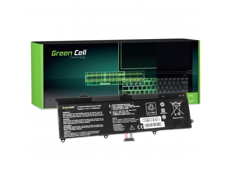 AS88 GREEN CELL Battery for Asus VivoBook C21-X202 X201E F201E F202E Q200E S200E