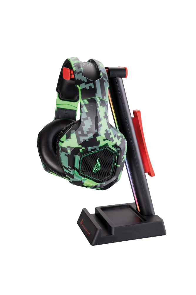 Image of Verbatim SureFire Vinson N1 Dual balance Gaming RGB Headset Stand Bk