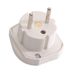 Videk Euro Plug to UK 3 Pin Socket Adaptor - White -