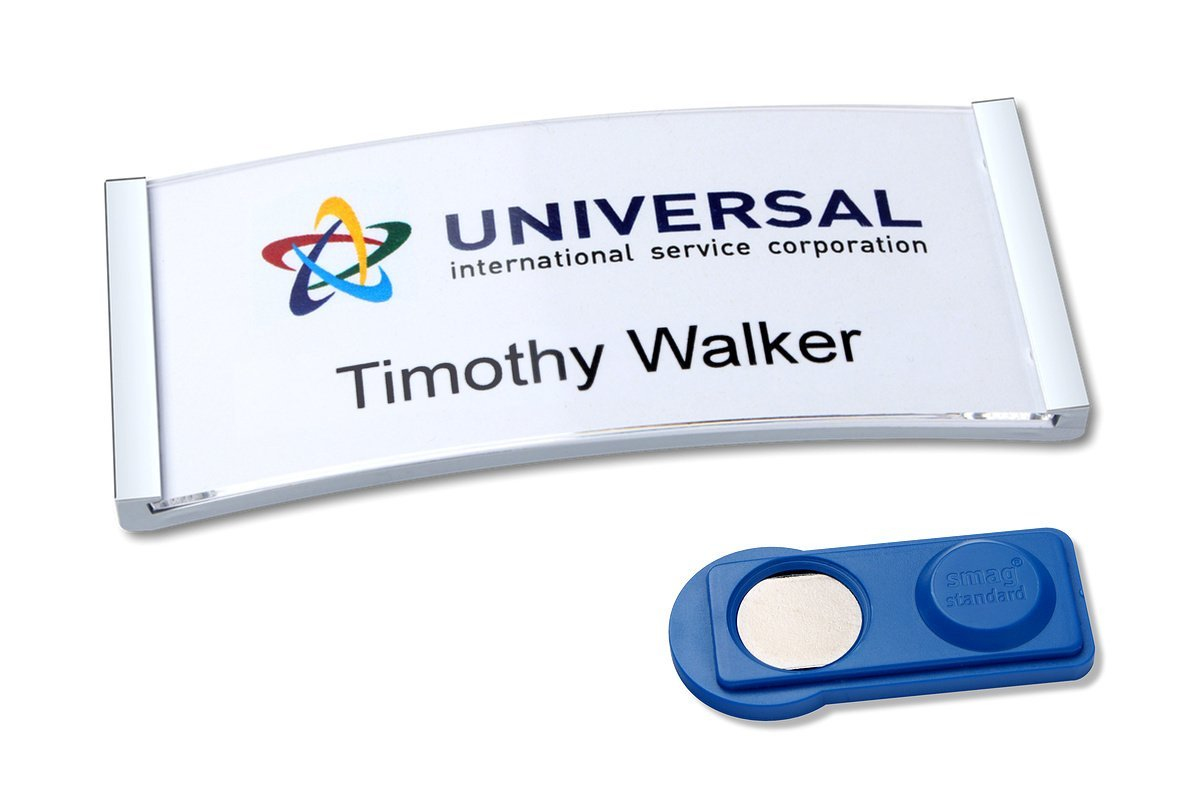 Avery 4835S-M Polar Name Badges - Matt Steel with Magnet 35301J