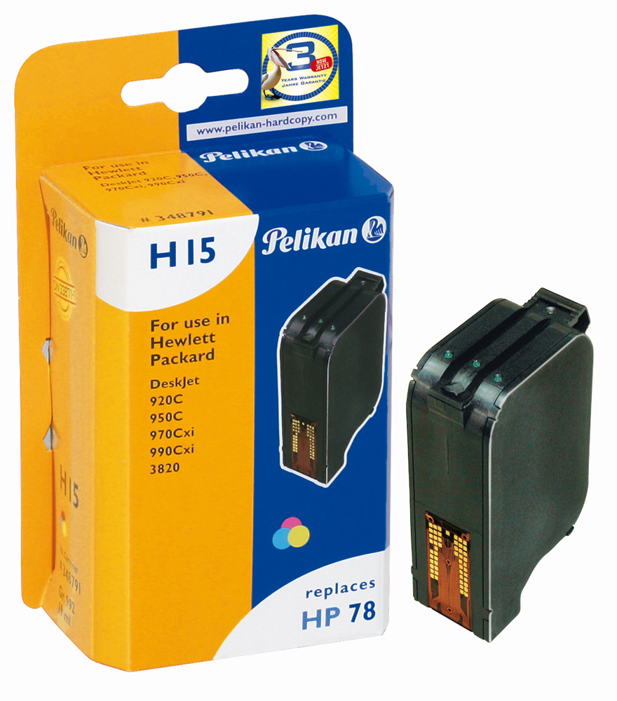 Image of Pelikan 348791/H15 Printhead cartridge color, 3x450 pages 6.3ml...
