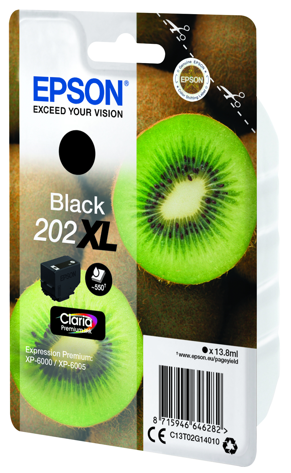 Epson 202XL Kiwi Claria Premium Ink Cartridge High Yield Black C13T02G14010