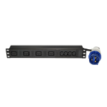 Videk PDU Horiz 8 Way Fused 4 x C19 + 4 x C13 Sockets to 32 Amp Commando Plug 3m