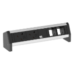 Bachmann DESK 1 power extension 2 AC outlet(s) Indoor Black, Silver