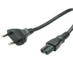 VALUE Euro Power Cable, 2-pin, black 1.8 m