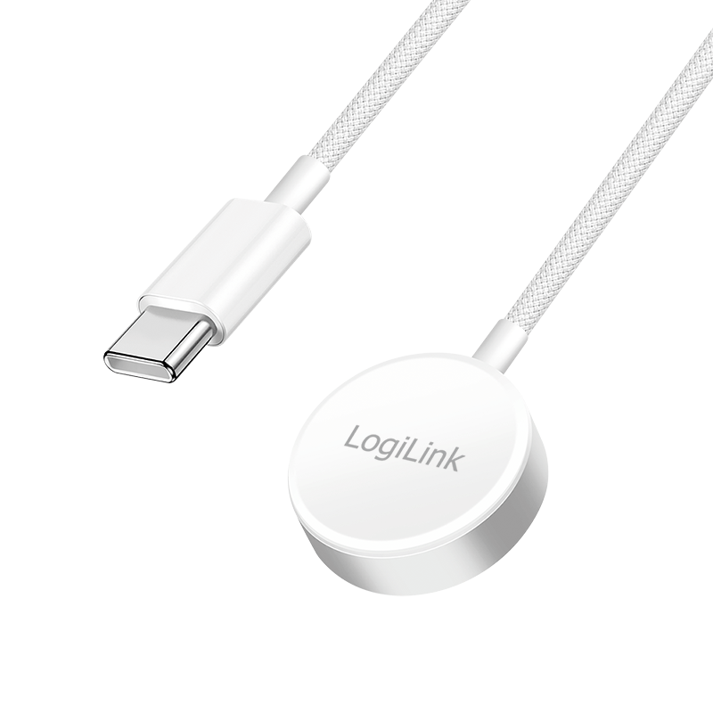 LogiLink Wireless charger for Apple watch, white, 1 m