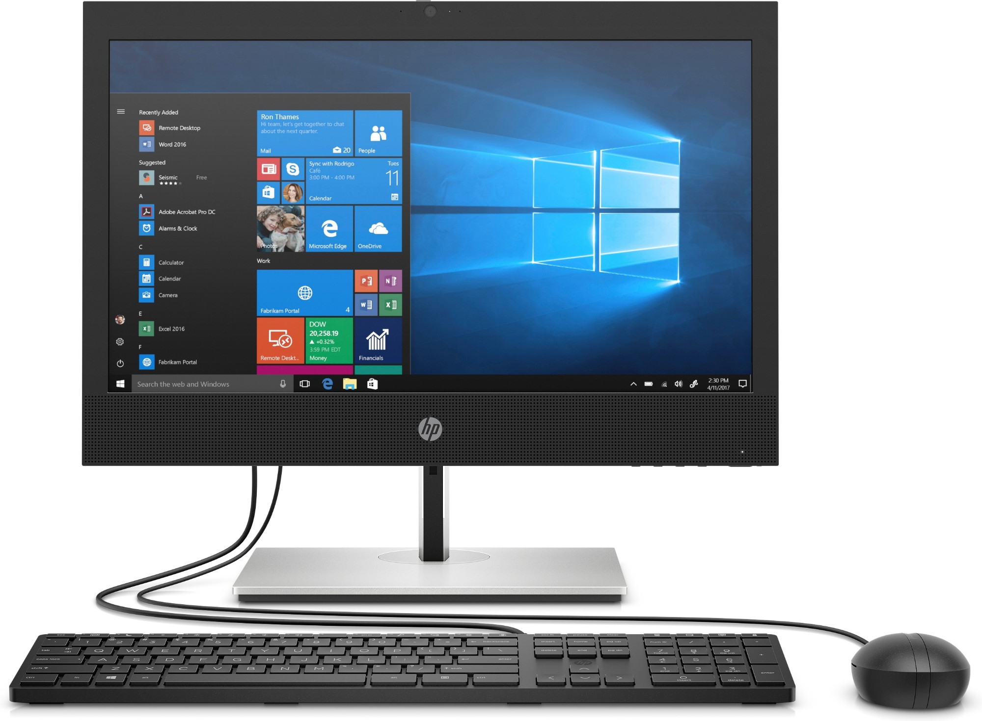 HP ProOne 440 G6 60.5 cm (23.8") 1920 x 1080 pixels 10th gen Intel® Core™ i5 8 GB DDR4-SDRAM 256 GB SSD All-in-One PC Windows 10 Pro Wi-Fi 6 (802.11ax) Black, Silver