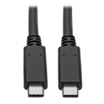 Tripp Lite U420-C03-G2-5A USB-C Cable (M/M) - USB 3.2, Gen 2 (10 Gbps), 5A (100W) Rating, USB-IF Certified, Thunderbolt 3 Compatible, 3 ft. (0.91 m)