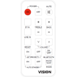 Vision CS-1900P_RC afstandsbediening IR/Bluetooth Luidspreker Drukknopen