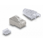 DeLOCK RJ45 Modular Plug with curved latch Cat.6 and bend protection boots 50 pcs set