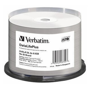 Verbatim DataLifePlus 8.5 GB DVD+R DL 50 pc(s)