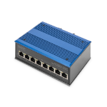 Digitus 8 Port Fast Ethernet Network Switch, Industrial, Unmanaged, 1 RJ45 Uplink