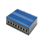 Digitus 8 port Fast Ethernet network switch, industrial, unmanaged, 1 RJ45 uplink