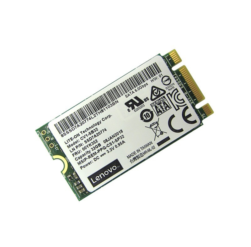 Image of Lenovo 7N47A00129 internal solid state drive M.2 32 GB Serial ATA...