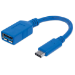 Manhattan USB-C to USB-A Cable, 15cm, Male to Female, 5 Gbps (USB 3.2 Gen1 aka USB 3.0), 3A (fast charging), Blue, Lifetime Warranty, Polybag