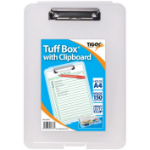 Tiger Tuff Box with Clipboard Polypropylene A4 Clear - 301877