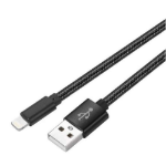 JLC MFI Braided USB (Male) to Lightning (Male) Cable - 2M - Black