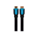 Maplin Flat HDMI to HDMI 4K Ultra HD Cable with Gold Connectors - Black, 3m