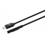 Manhattan USB-C to Microsoft Surface Connect Charging Cable, 1.8m, 15V/3A, Charge Only - No Data Transmission, Black, Lifetime Warranty