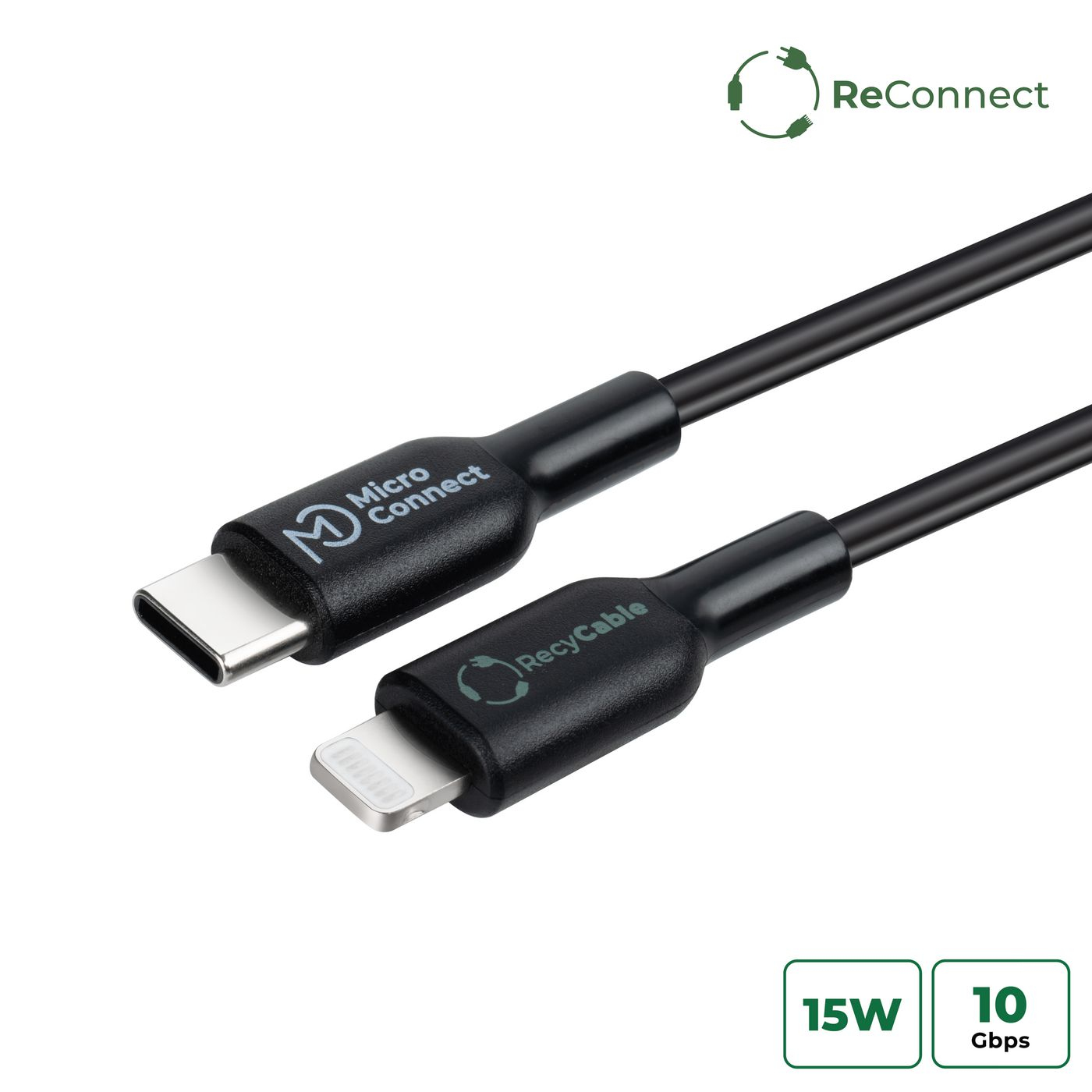 Microconnect ECO-USB3.1CL2 lightning cable 2 m Black