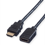 Value HDMI High Speed Cable + Ethernet, M/F 2 m