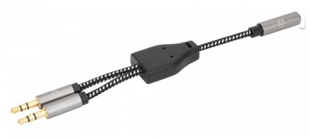 Image of Manhattan Headset Adapter Cable with Stereo Audio Y-Splitter,...