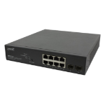 Lantronix SM8TAT2SA-NA network switch Managed L2/L3 Gigabit Ethernet (10/100/1000) Power over Ethernet (PoE) 1U Black