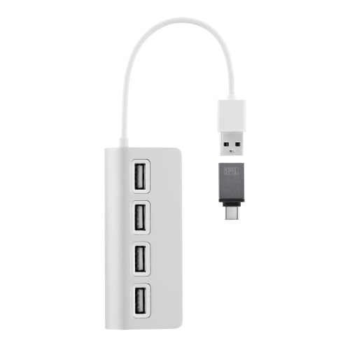 T'nB HUBSLIM4 USB 2.0 480 Mbit/s White