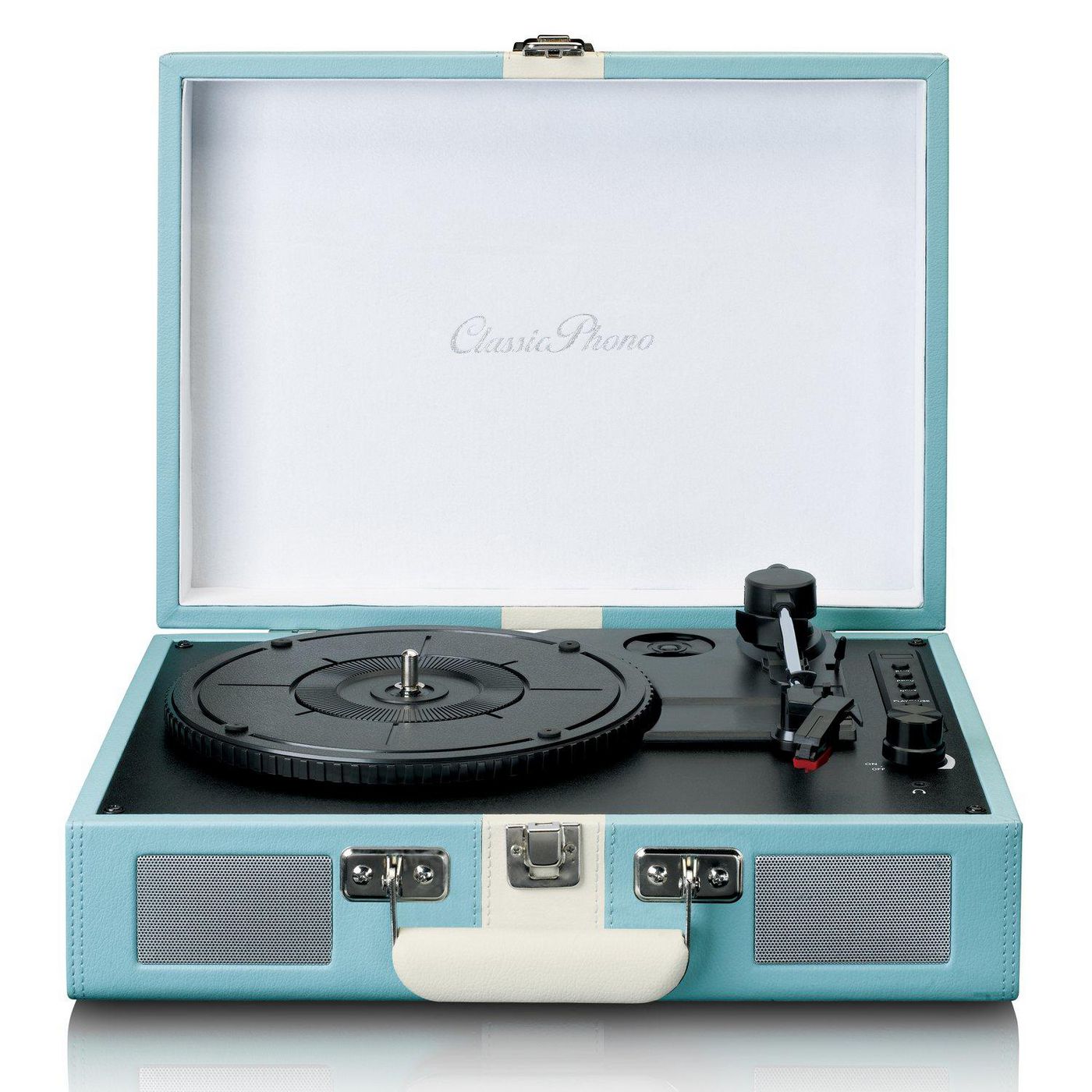 Image of Lenco TT-110 Belt-drive audio turntable Blue. White