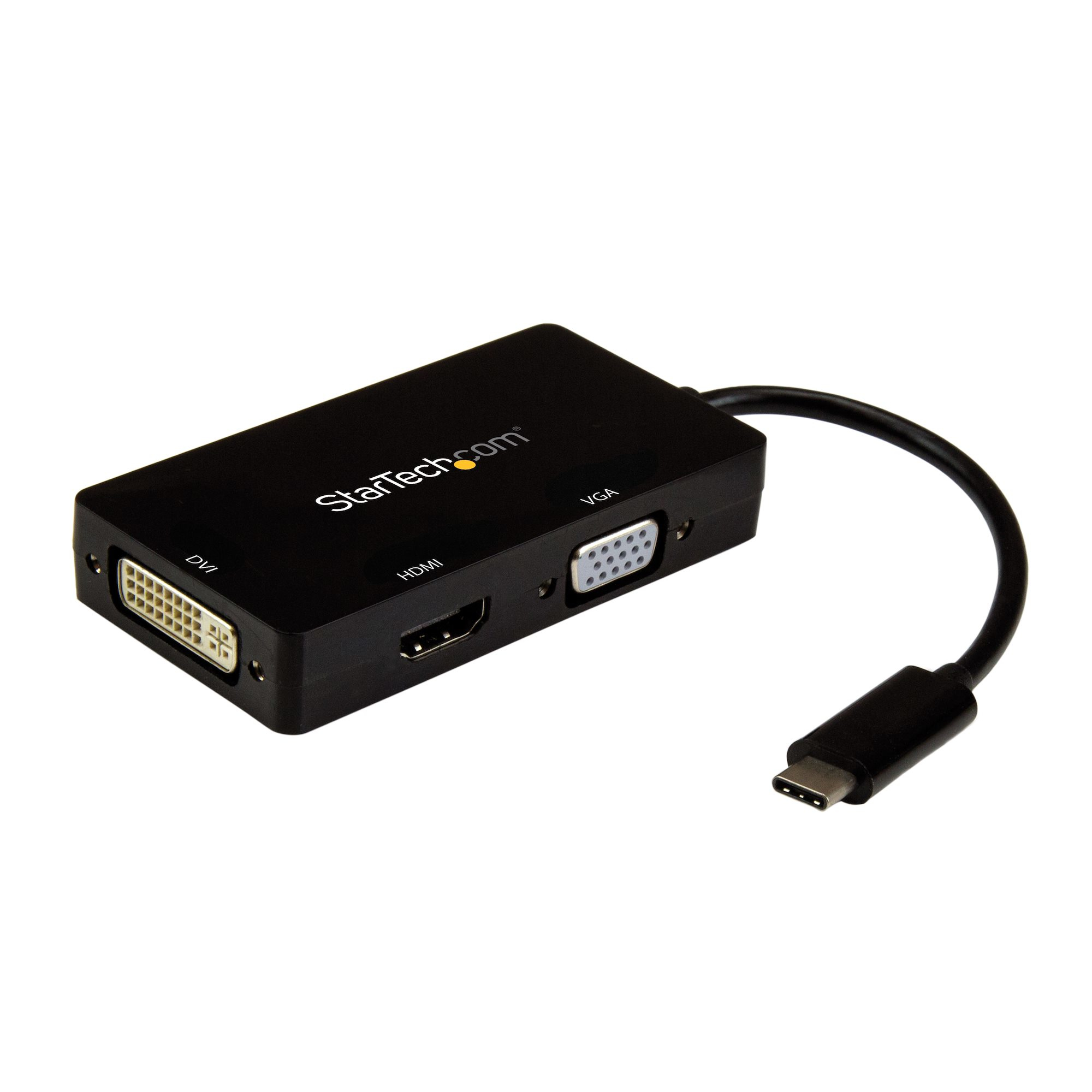 Image of StarTech.com USB-C Multiport Video Adapter - 3-in-1 - 4K 30Hz - Black