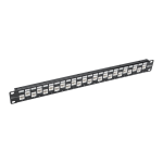 Tripp Lite N254-024-6A-OF 24-Port 1U Rack-Mount Cat6a/Cat6/Cat5e Offset Feed-Through Patch Panel with Cable Management Bar, RJ45 Ethernet, TAA