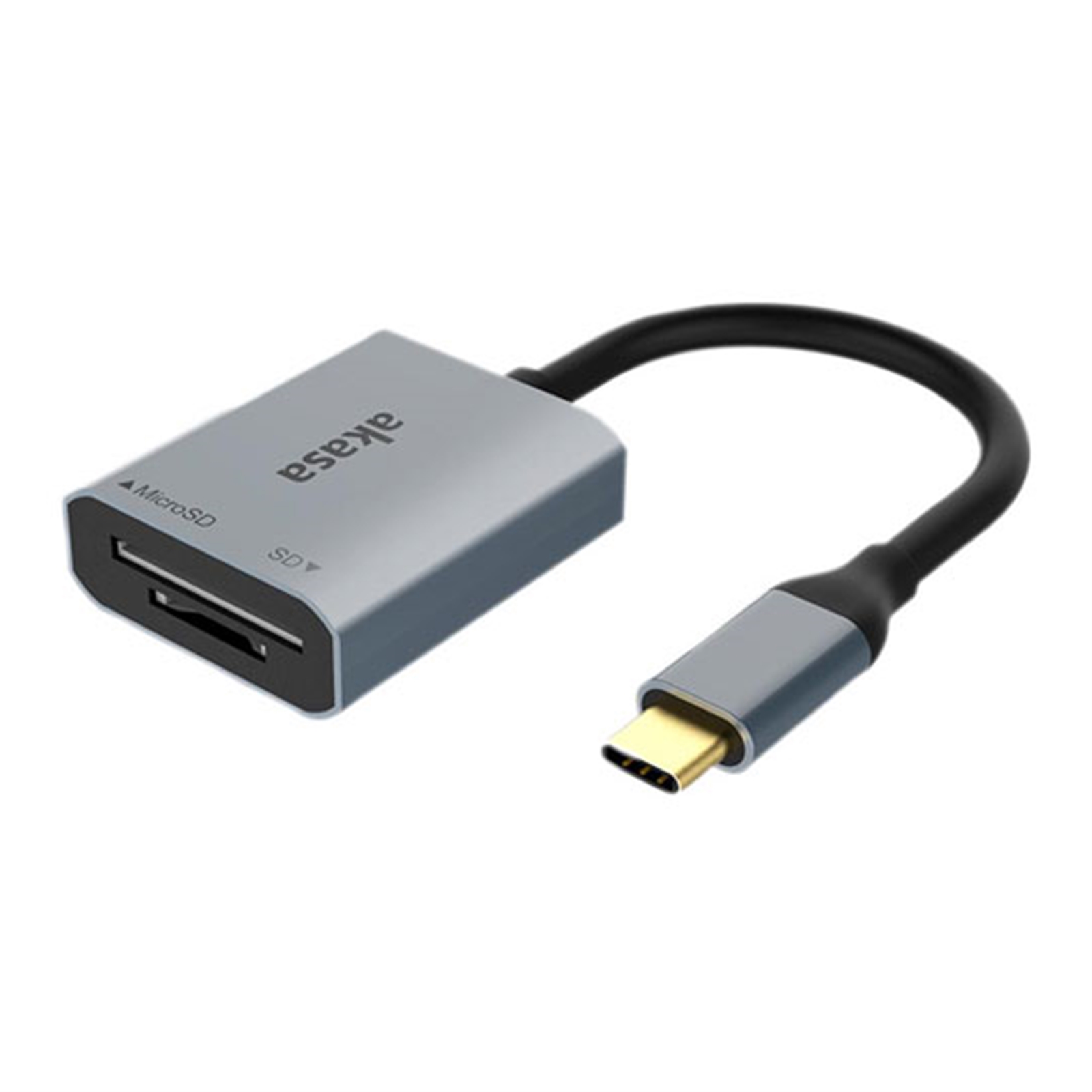 Image of Akasa AK-CR-10BK USB 3.2 Type-C Dual Card Reader, SD/microSD, Data...