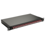 Equip 24-Port Fiber Optic Splice Box, LC Duplex, OM4, 1U, Equipped, Black