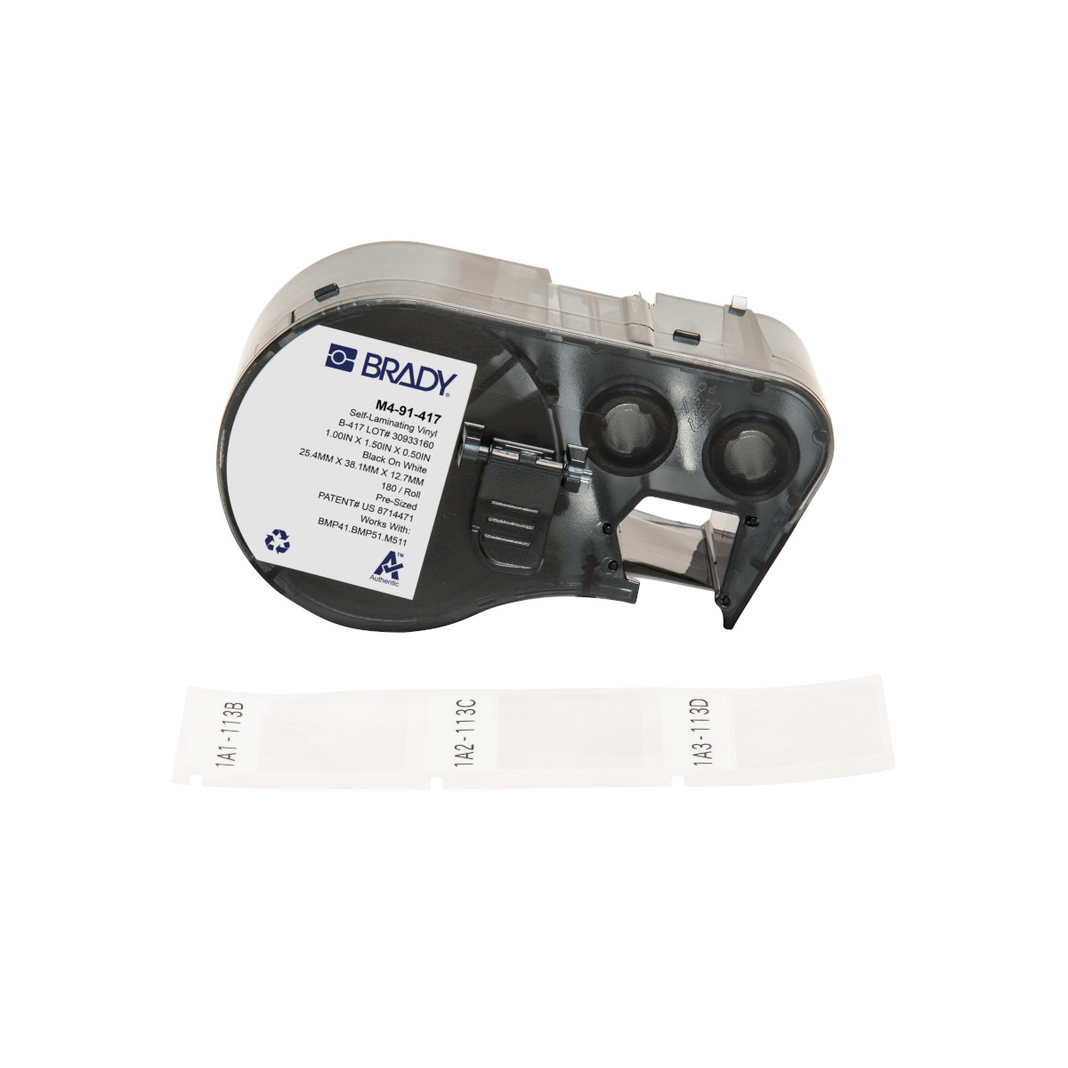 Brady Black/White M4-91-417 Printer Label Self-Adhesive Printer Label