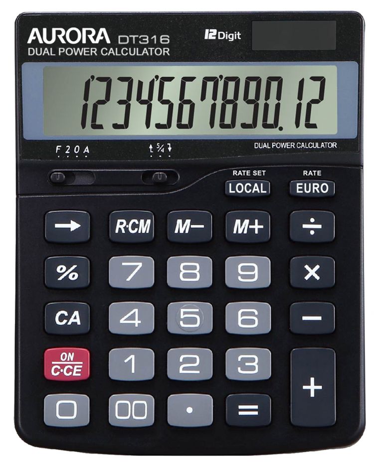 Image of Aurora DT316 Desk Calculator Black