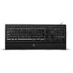 Logitech Illuminated k740 keyboard USB QWERTZ German Black