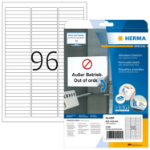 HERMA Removable labels A4 63.5x8.5 mm white Movables/removable paper matt 2400 pcs.