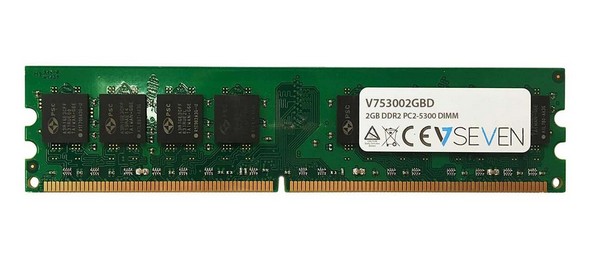 Image of V7 2GB DDR2 PC2-5300 667Mhz DIMM Desktop Memory Module - V753002GBD